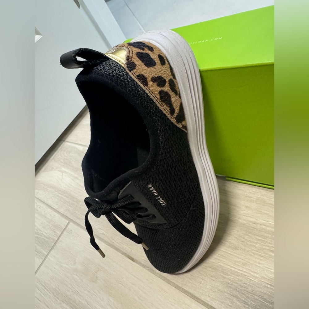 Cole Haan Black Sneakers with Leopard Detail